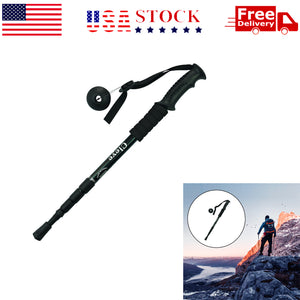 Pair of 2 Trekking Walking Hiking Sticks Anti-shock Adjustable Alpenstock Poles
