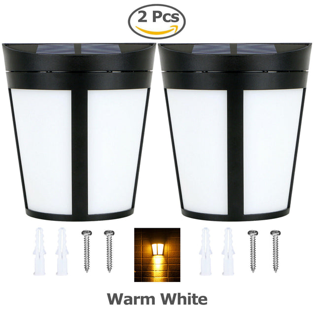 Solar Power 6LED Wall Mount Light Outdoor Garden Path Fence Yard Patio Lamp