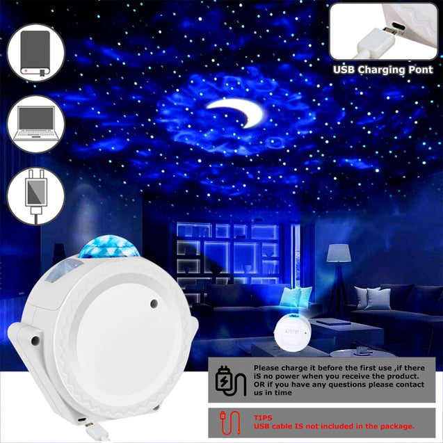 3in1 LED Galaxy Starry Night Light Projector 3D Ocean Star Sky Party Lamp Gift