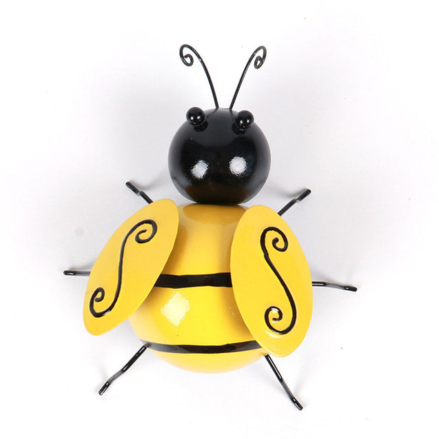 Decorative Metal Bumble Bee Garden Accents - Lawn Ornaments - Set of 4