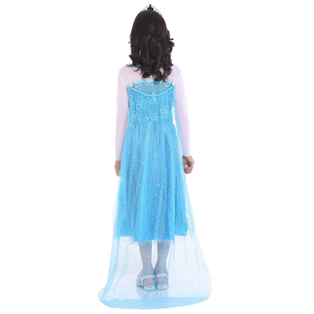 Girl Costume Dress Frozen Anna Elsa Cosplay Skirt Performance Party Halloween