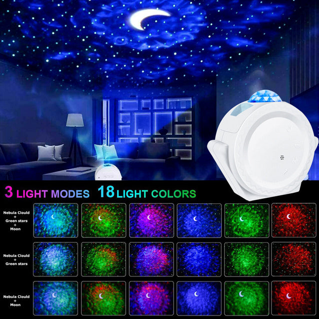 3in1 LED Galaxy Starry Night Light Projector 3D Ocean Star Sky Party Lamp Gift