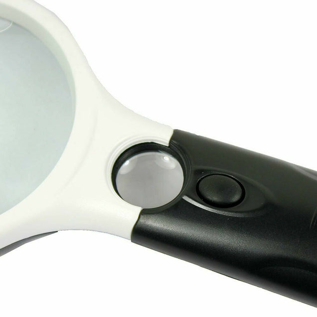LED Lighted 3X & 45X Handheld Magnifier Reading Magnifying Glass Lens Jewelry