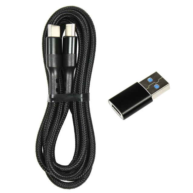 Type C Braided Charging Cable with USB Male Adapter for iPhone 15, Galaxy, Pixel