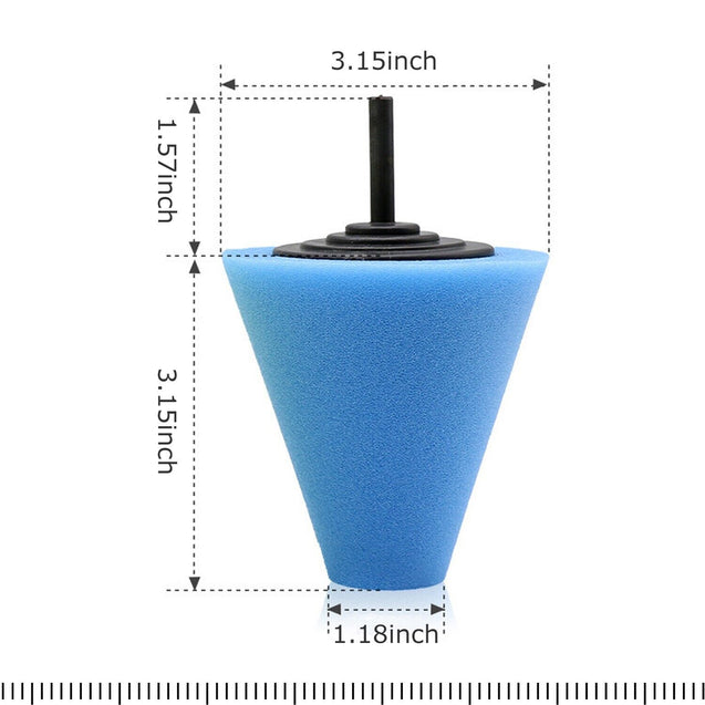 Foam Drill Polishing Cone Ball Pads Kit Car Hub Waxing Buffing Wheel Polisher 4"