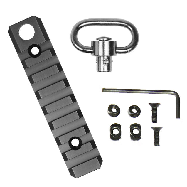 3 5 8 10-Slot KeyMod M-LOK Picatinny Rail Section & Push Button QD Sling Swivel