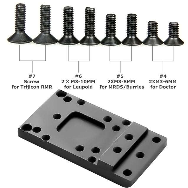 For Glock Universal Sight Mount Plate RMR Vortex Burris Red Dot Sight Pistol