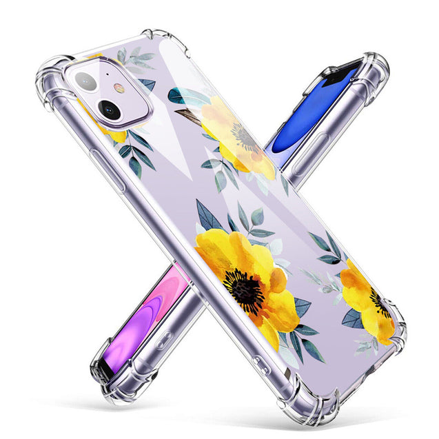 iPhone 11 Case Clear Flower Design Soft Flexible TPU Ultra Thin Shockproof