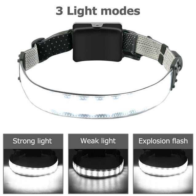 Battery LED Headlamp Headlights Torch Flashlight Work Light Bar Head Band Lamp