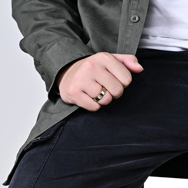 Stainless Steel Moon and Star Anxiety Spinner Ring for Men Woman Fidget 3 Color