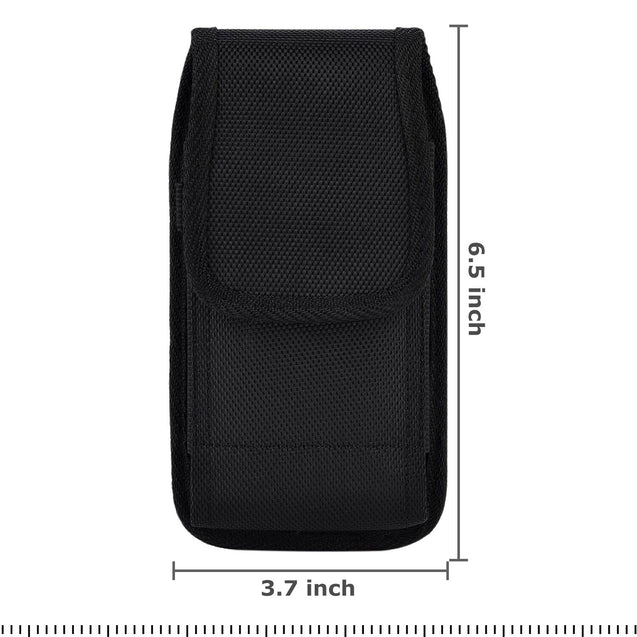 Cell Phone Pouch with Belt Loop and Metal Clip Holster Screen Size 5.2" to 5.5"