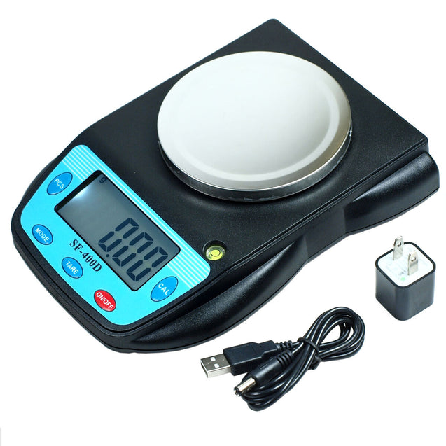 500g x 0.01g High Precision Digital Scale SF-400D2 Counting wit USB Wall Adapter