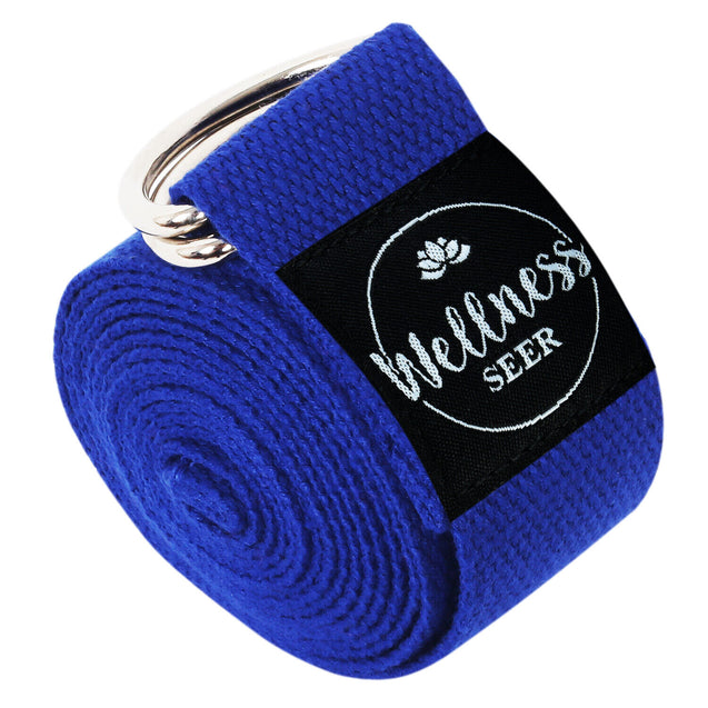Yoga Stretch Strap Adjustable D-Ring Buckle Belt Gym Waist Leg Fit 8.5ft Cotton