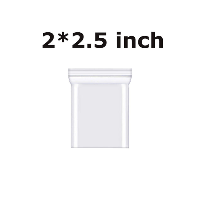Clear Resealable Bag Plastic Zip Seal Bags Poly Zipper 2.07mil / 2.26mil
