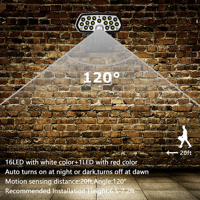 LED Solar Flood Light Motion Sensor Security Spot Wall Street Yard Outdoor Lamp