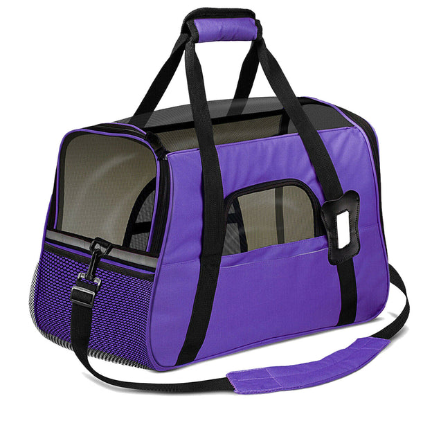 Pet Dog /Small Cat Carrier Soft Sided Comfort Bag Travel Case Airline Approved