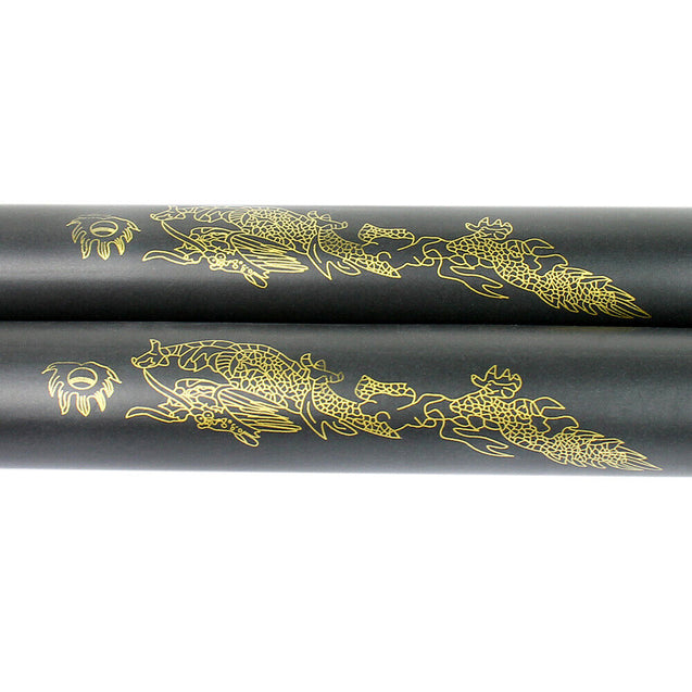 Foam Nunchucks Nunchaku Dragon Pattern for Martial Art Karate Training - Black