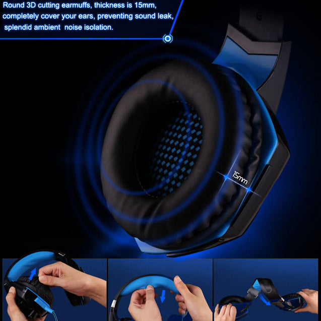 3.5mm Gaming Headset MIC LED Headphones Surround for PS4 Xbox One X 360 E PC