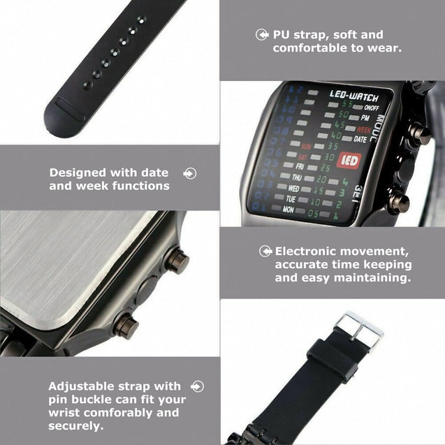 Luxury Men's Steel Watch LED Sports Date Digital Bracelet Wristwatch Waterproof