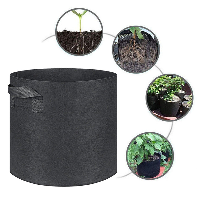 6 Pk Grow Bags Plant Fabric Pot Nursery Soil Bag with Handles Thickened Nonwoven