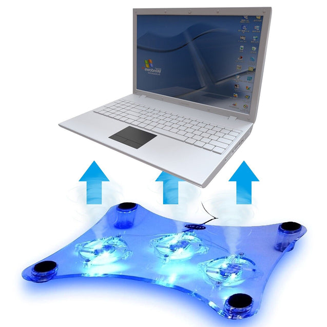 3 Fans USB Cooler Cooling Pad Stand LED Light Radiator for Laptop PC Notebook