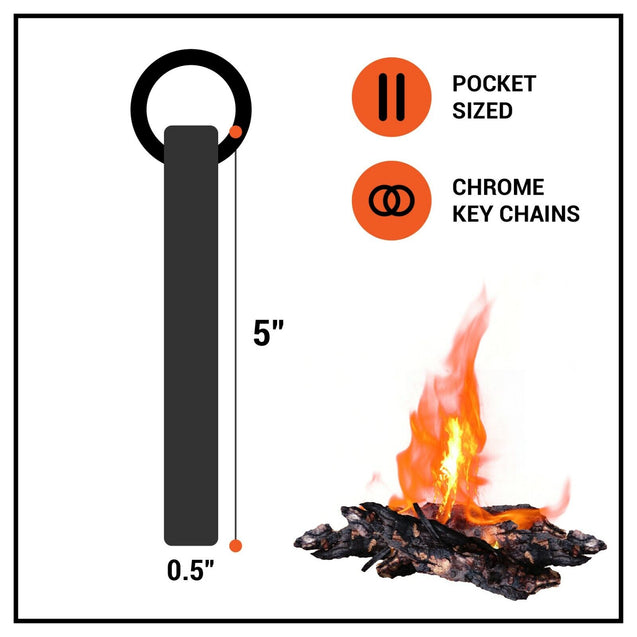 Large 5" Ferrocerium Rod Flint Fire Starter With Carbon Steel Scraper Camping