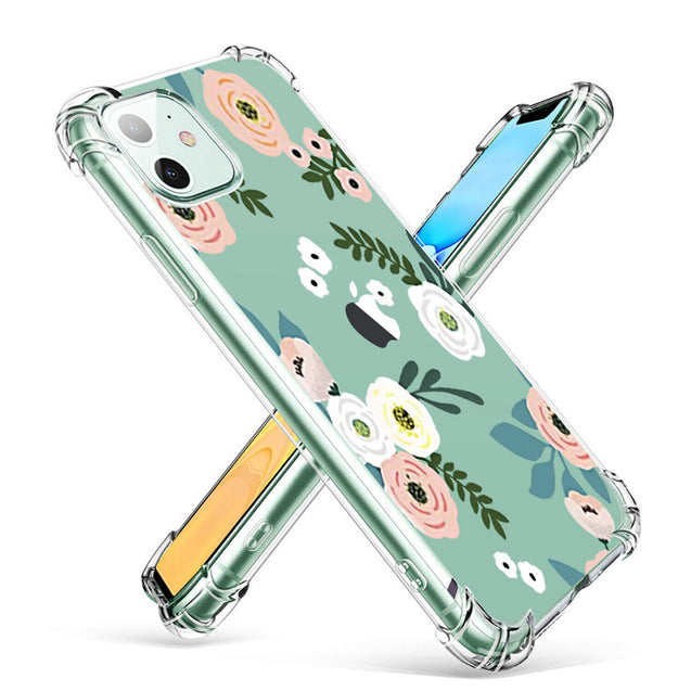 iPhone 11 Case Clear Flower Design Soft Flexible TPU Ultra Thin Shockproof