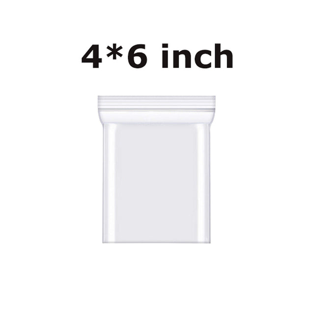 Clear Resealable Bag Plastic Zip Seal Bags Poly Zipper 2.07mil / 2.26mil