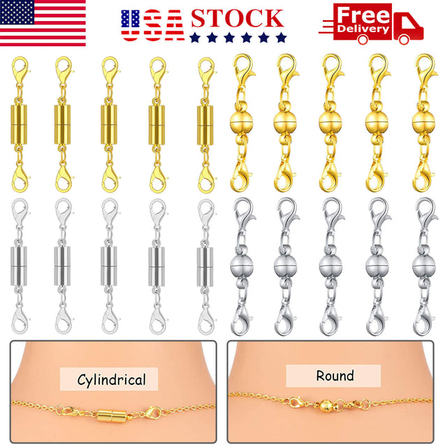 Magnetic Lobster Claw Lock Clasps DIY Necklace Bracelet Jewelry Hook Extender