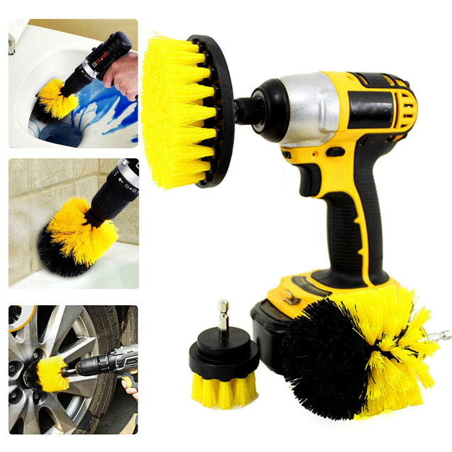 3 PCS Drill Brushes Set Tile Grout Power Scrubber Cleaner Spin Tub Shower Wall