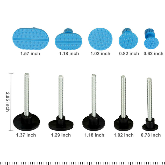 Car Paintless Dent Puller Tabs Bridge Lifter Body Repair Hail Removal Tool Kit