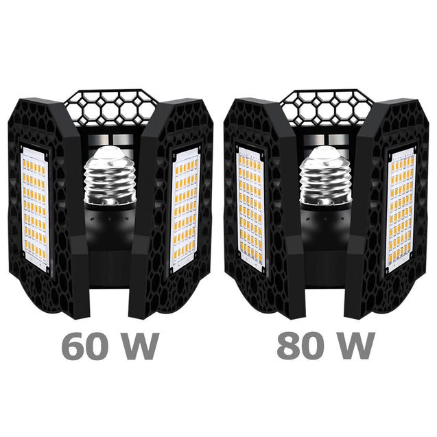 Super Bright 60W/80W 8000LM Deformable LED Garage Light Shop Ceiling Lights Bulb