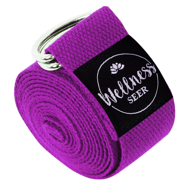 Yoga Stretch Strap Adjustable D-Ring Buckle Belt Gym Waist Leg Fit 8.5ft Cotton