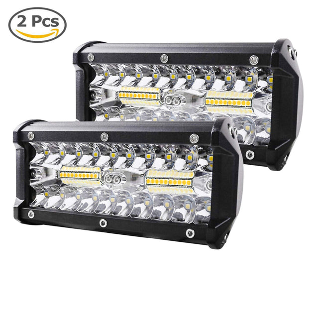 2x 7inch 800W LED Work Light Bar Flood Spot Combo Fog Lamp Offroad Driving Truck