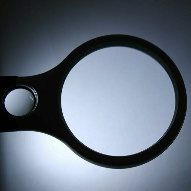 LED Lighted 3X & 45X Handheld Magnifier Reading Magnifying Glass Lens Jewelry