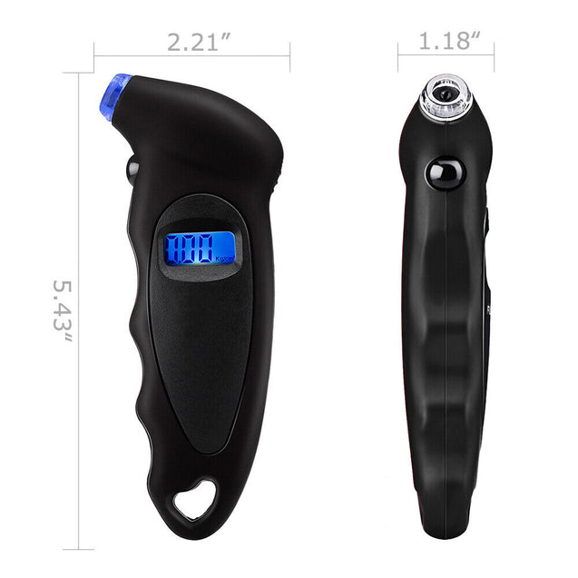 Digital Tire Pressure Guage Car Bike Truck Auto LCD Meter Tester Gauge Black