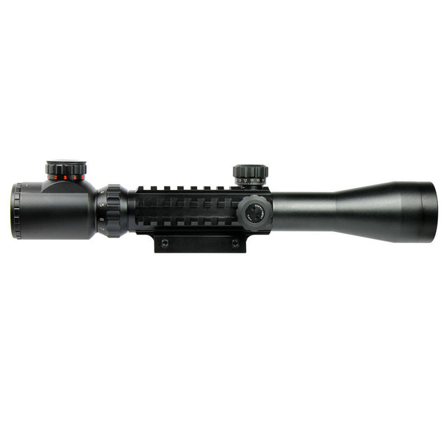 3-9x40 Tactical Rifle Scope Red & Green illuminated Optical Gun Scope with Rails