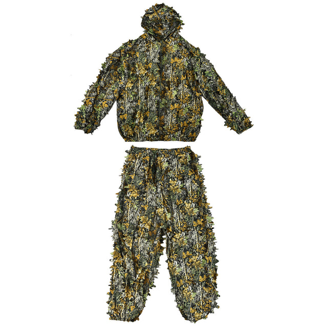 3D Ghillie Suit Set Sniper Train Leaf Jungle Forest Wood Hunting Camouflage