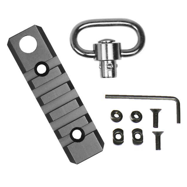 3 5 8 10-Slot KeyMod M-LOK Picatinny Rail Section & Push Button QD Sling Swivel