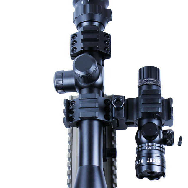 6-24X50 AOEG Rifle Scope Dual illuminated with Red Laser Sight & PEPR Rail Mount