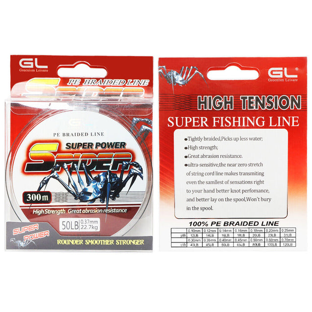 Super Strong 300-1000M PE Braided Fishing Line 10LB-50LB Multifilament PE Lines
