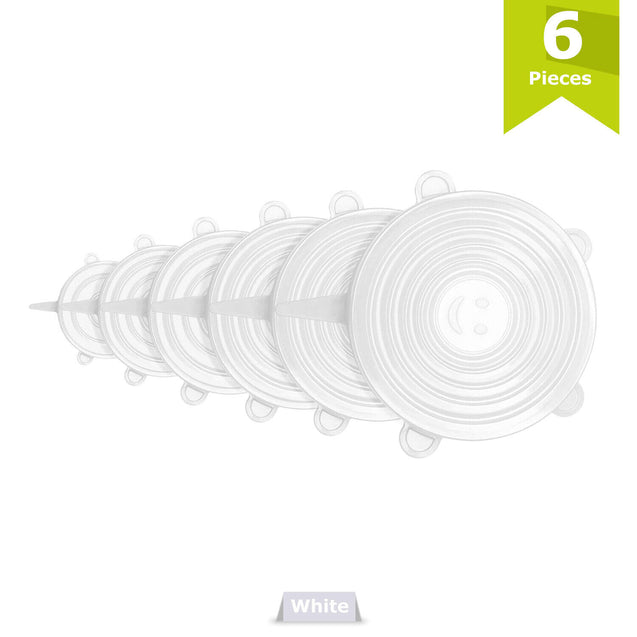 6 PCS Silicon Reusable Stretch Lids Food Bowl Containers Dishes Covers