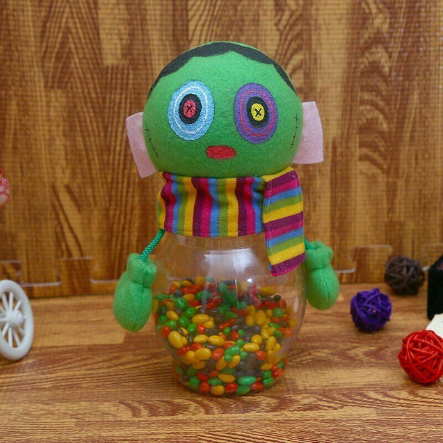 Cute Candy Jar Gift Ghost Pumpkin Bottle Party Room Table Decoration Halloween