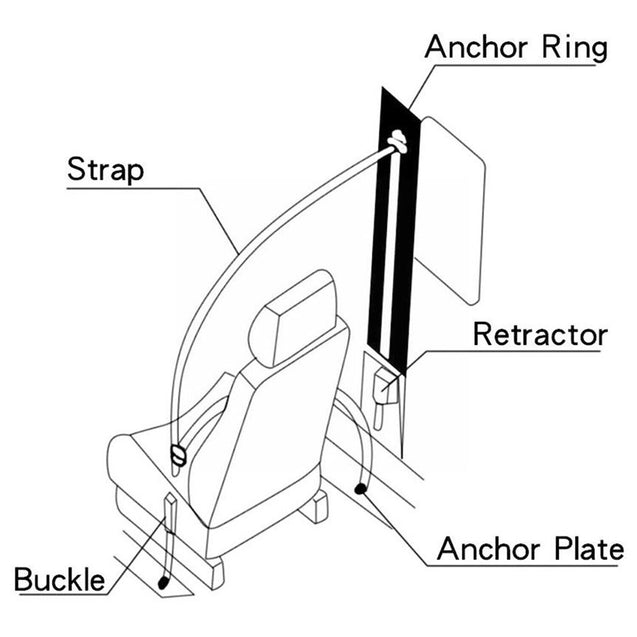 For Car Front Seat Belt Buckle Socket Plug Connector & Warning Cable New