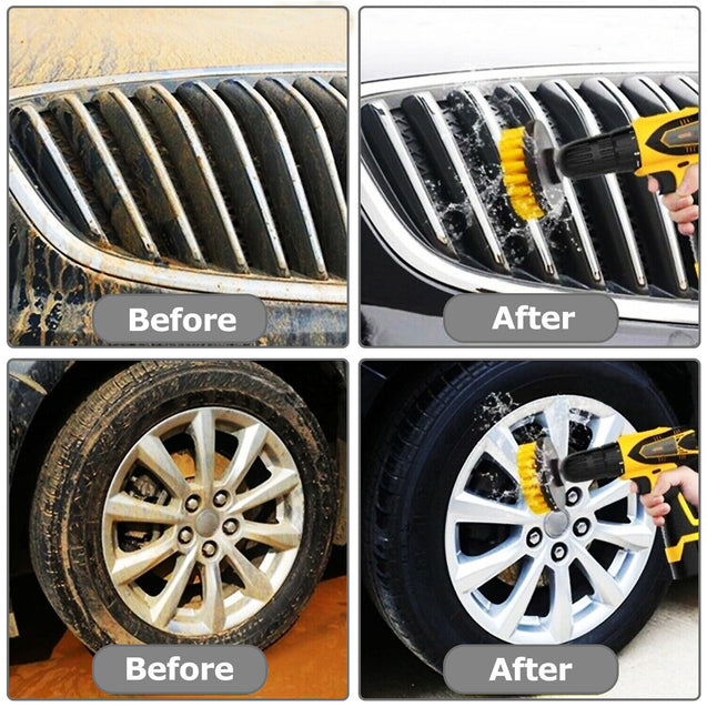 3 PCS Drill Brushes Set Tile Grout Power Scrubber Cleaner Spin Tub Shower Wall