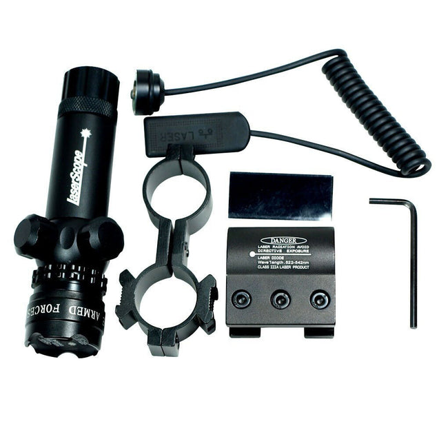 Hunting rifle Green Laser Sight Dot Scope Adjustable with 2 Switch - Mounts