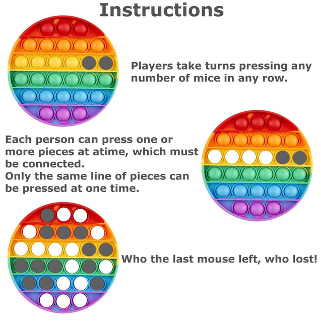 4 PACK Rainbow Popit Fidget it Pop Toy Push Bubble Sensory Set Stress Relief