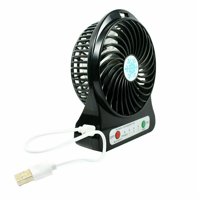 Portable Rechargeable LED Fan air Cooler Mini Operated Desk USB