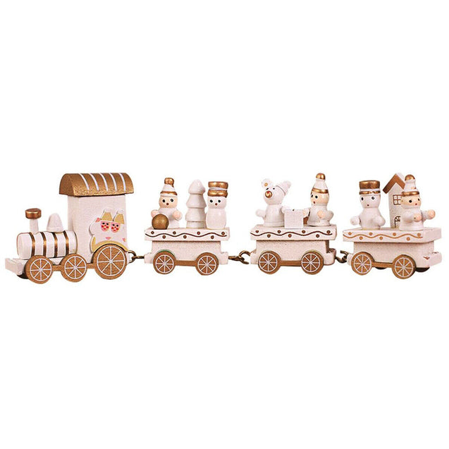 Christmas Wood Train Santa Claus Xmas Ornament Kids Toy Gift Festival Home Decor