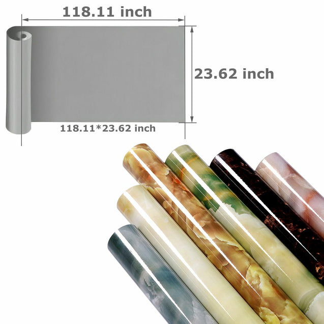 Self Adhesive Peel & Stick Wallpaper Marble PVC Kitchen Countertop 9.84ftx1.97ft